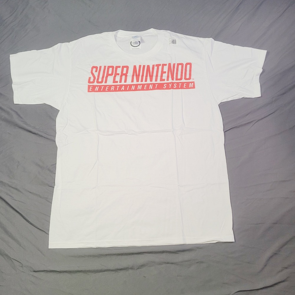 Nintendo Men's Super Nintendo T-Shirt Size Large White Graphic Tee